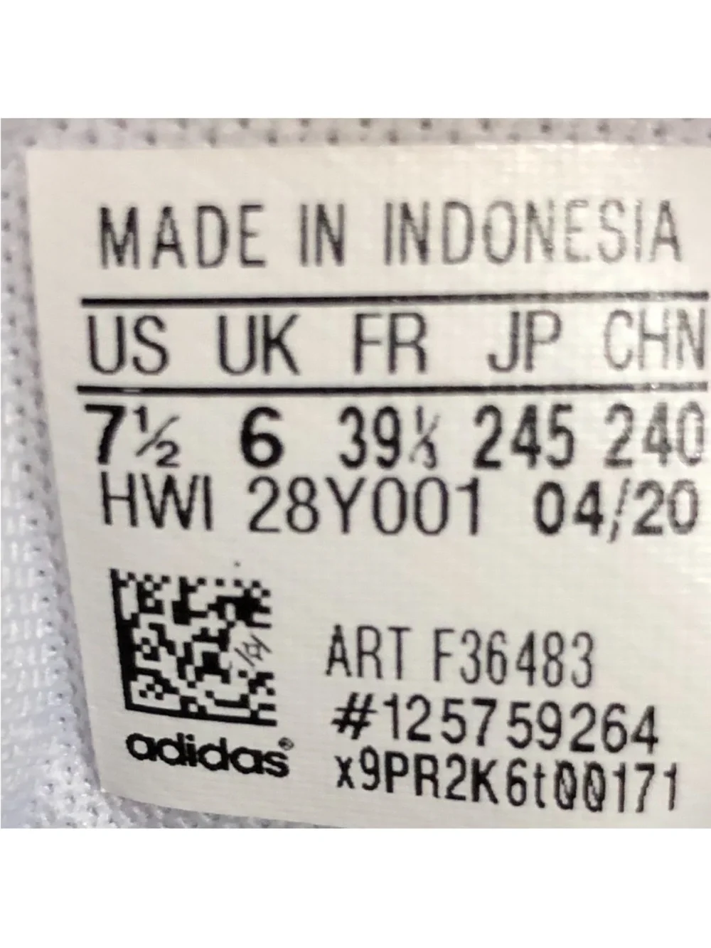 adidas White Sneakers with black Three Stripes